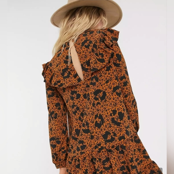 Topshop Ruffle Yoke Mini Dress - Picture 4 of 13